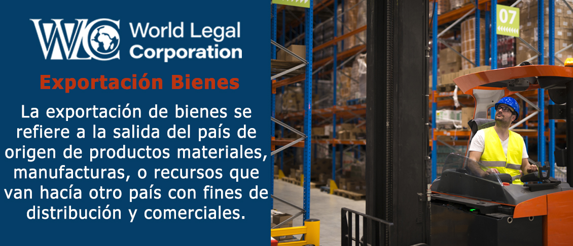 Las exportaciones de bienes son actividades comerciales en las que un producto o bien material producido en el pas es trasladado fuera de sus fronteras, a otros pases con fines comerciales